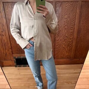 H&M Cream Button-Up Shirt